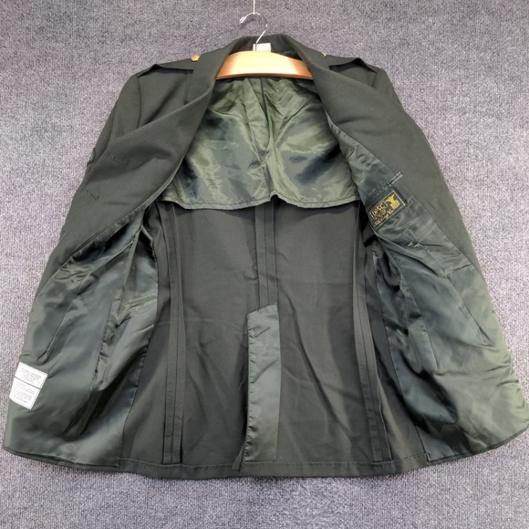 DPSC Women's Classic Design Fusible Coat Green Size 18L+ Poly Wool Blend Logo - Picture 2 of 16